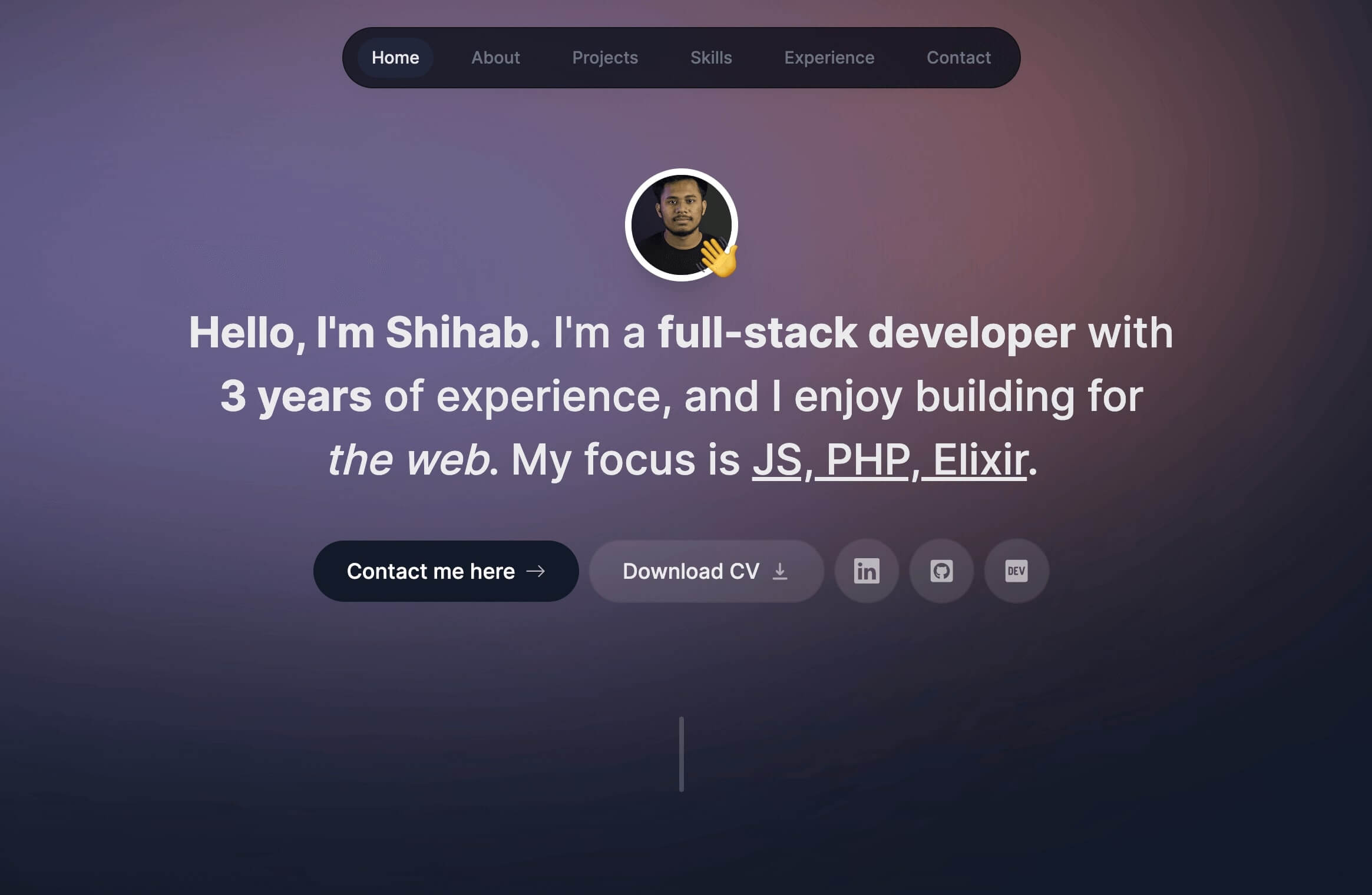 developer shihab website cover